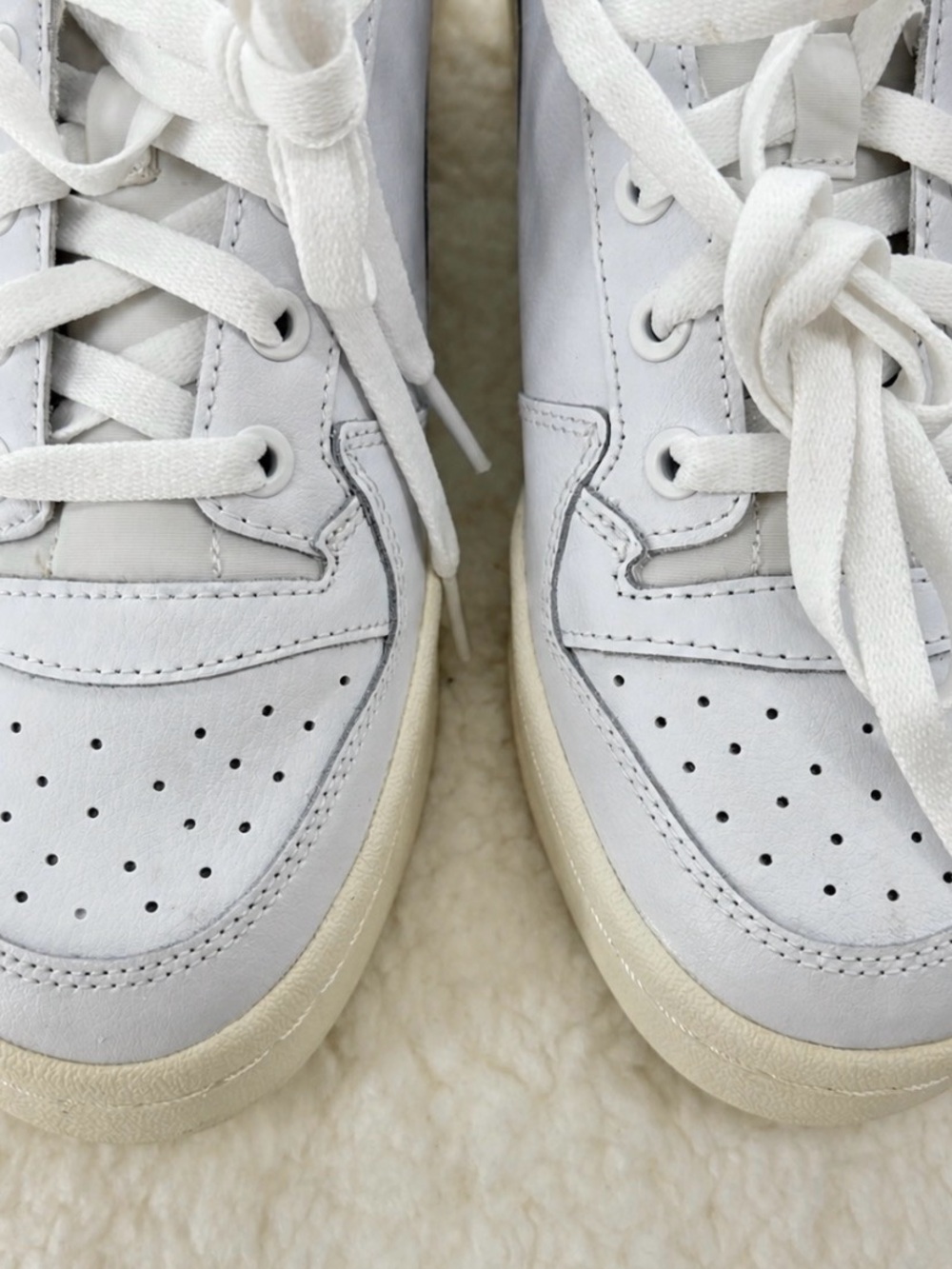 adidas White Sneakers with Gold Logo Detail